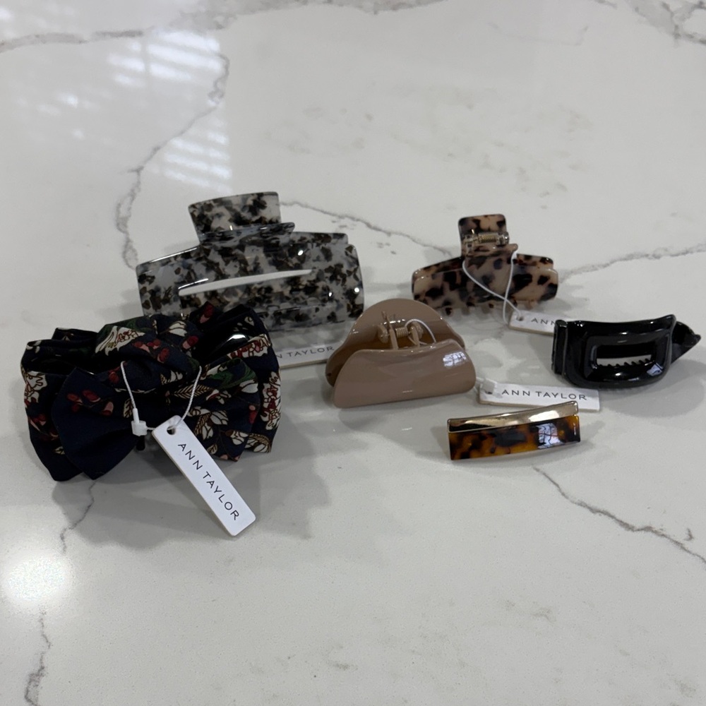 Ann Taylor Assorted Hair Clip Collection - Black, Brown, Tan